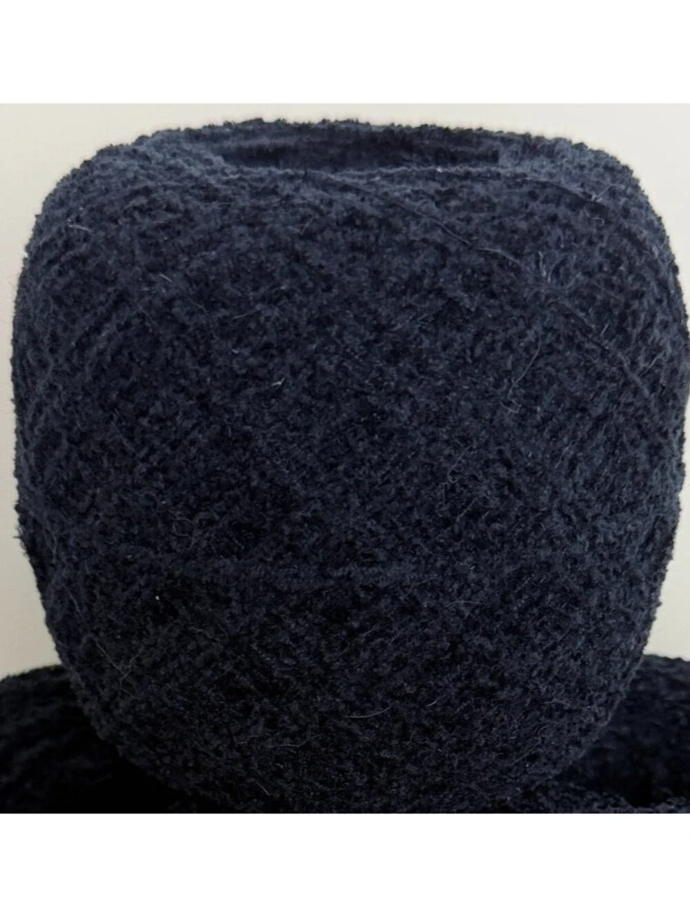 Reclaimed Acrylic Rayon Sport/DK Chenille Yarn 659 Yds Black 262g 3 Cakes